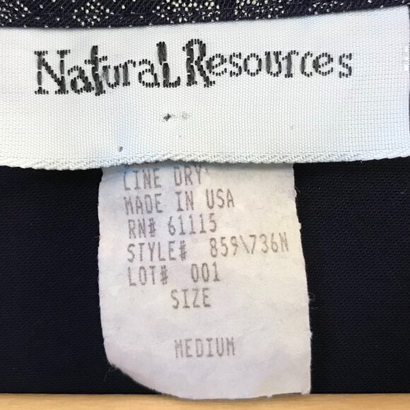 Natural Resources Button-Down Tunic: Vintage 70s Navy Geometric Blouse, Size M - Picture 3 of 14